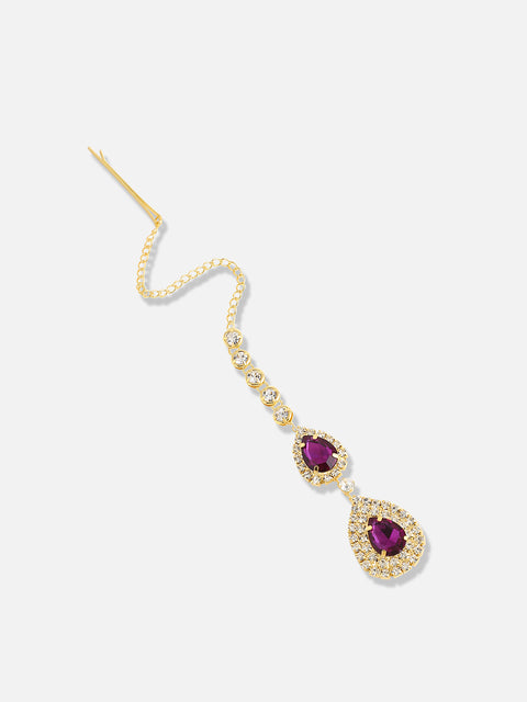 Silver Plated Designer Stone Party Maang Tikka