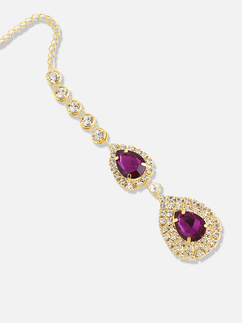 Silver Plated Designer Stone Party Maang Tikka