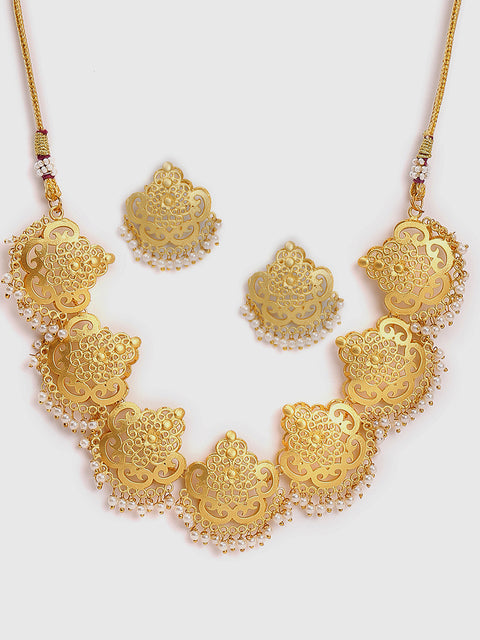 Gold-Plated Beaded Necklace Set