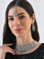Silver Plated Designer Stone Necklace, Earrings and Maang Tikka Set Jewellery Set