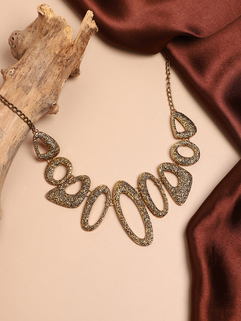 Gold Plated Designer Stone Party Necklace