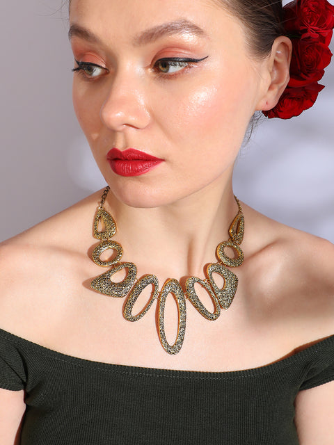 Gold Plated Designer Stone Party Necklace