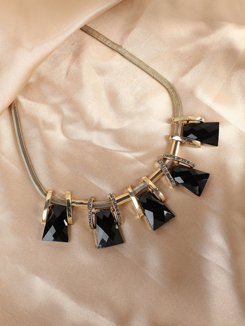 Gold Plated Designer Stone Party Necklace