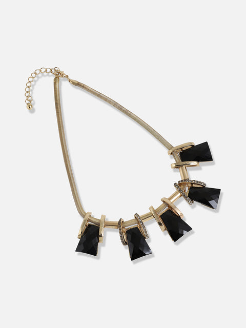 Gold Plated Designer Stone Party Necklace