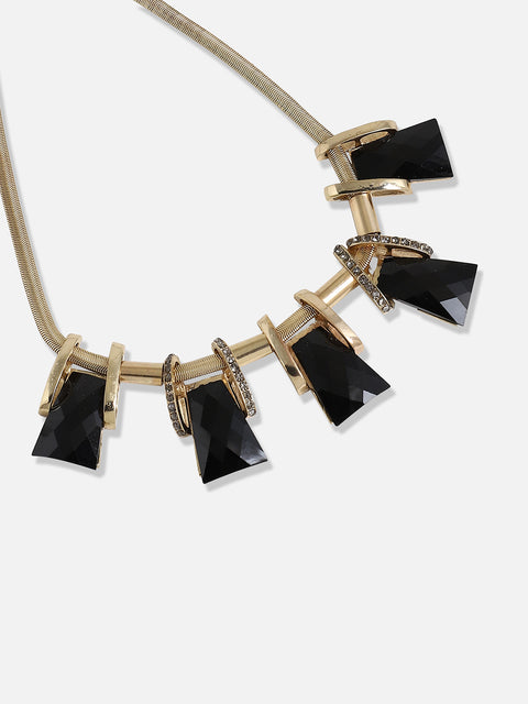 Gold Plated Designer Stone Party Necklace