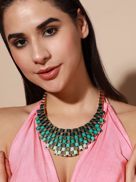 Gold Plated Designer Stone Party Necklace