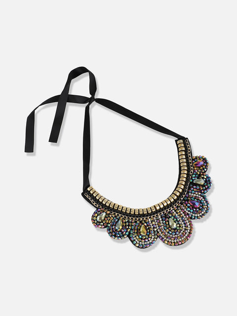 Silver Plated Designer Stone Party Necklace