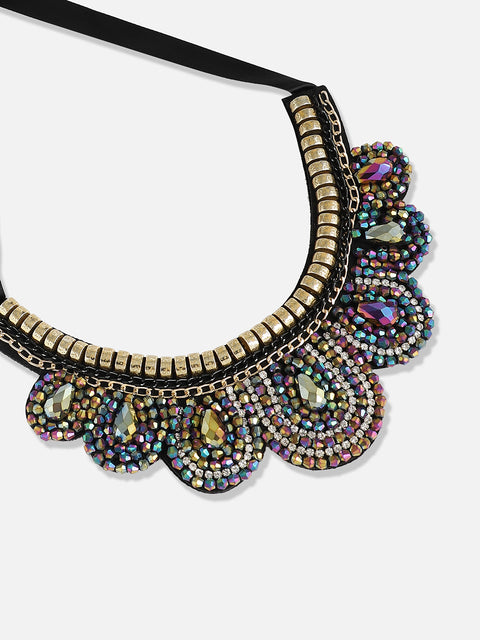 Silver Plated Designer Stone Party Necklace