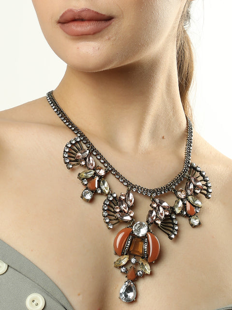 Gold Plated Designer Stone Necklace
