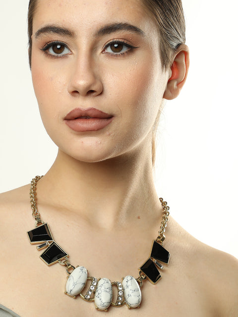 Gold Plated Designer Stone Necklace