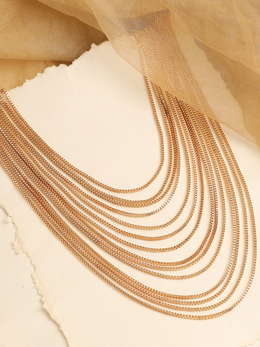 Female Chain SOHI Rose Gold Plated Chain Necklace for Women and Girls , Trendy ...