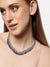 SILVER PLATED PARTY DESIGNER STONE NECKLACE FOR WOMEN