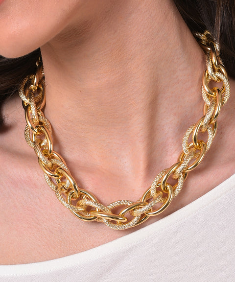 Gold Plated Necklace with Chain Detail
