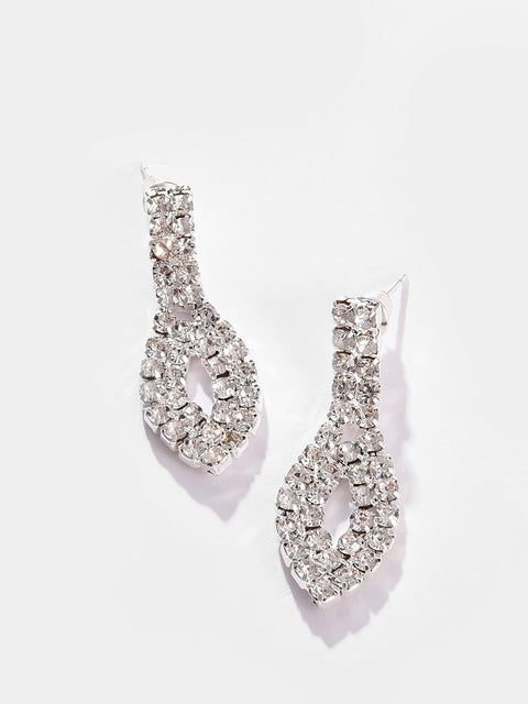 Silver Plated Designer Stone Necklace and Earring Set