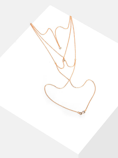 Gold Plated Designer Stone Pendant Chain