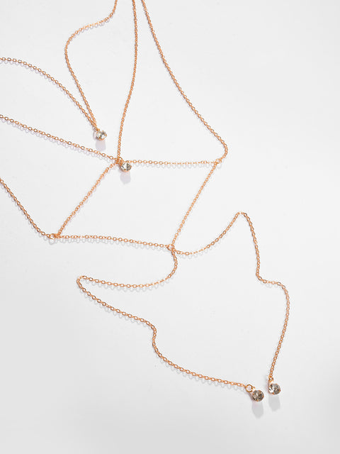 Gold Plated Designer Stone Pendant Chain