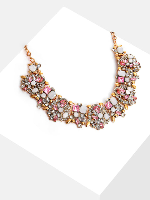 Silver Plated Designer Stone Necklace