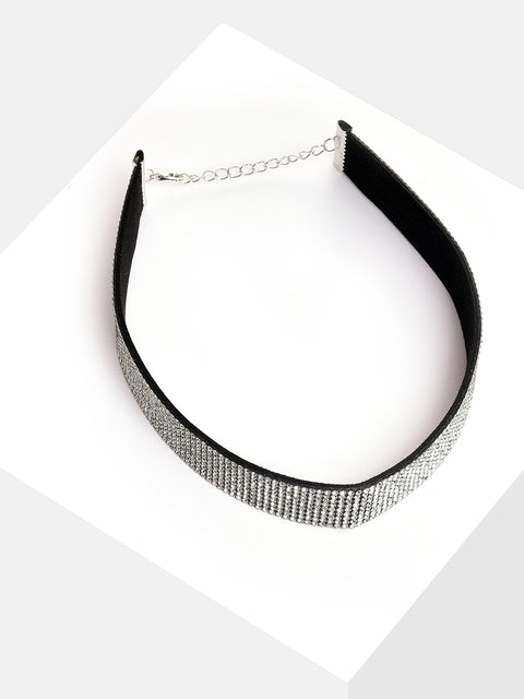 Silver Plated Designer Stone Necklace