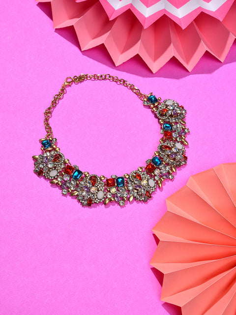 Gold Plated Designer Stone Necklace