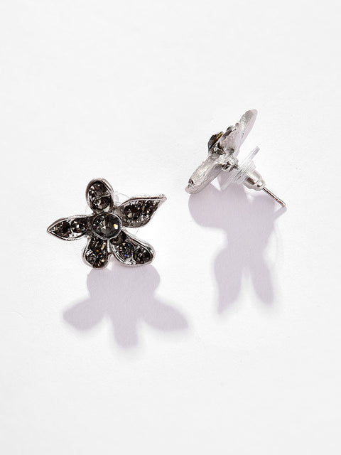 Silver Plated Designer Stone Necklace and Earring Set