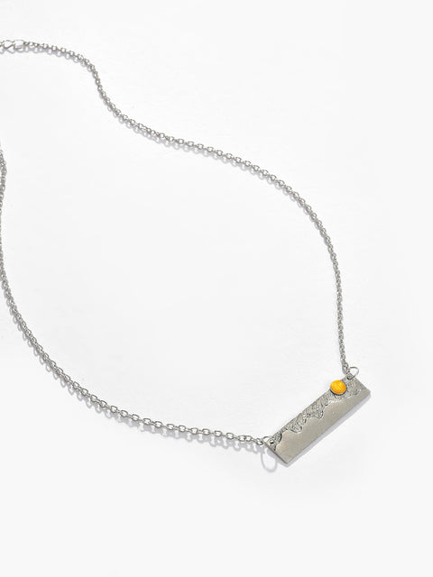 Silver Plated Designer Stone Pendant Chain