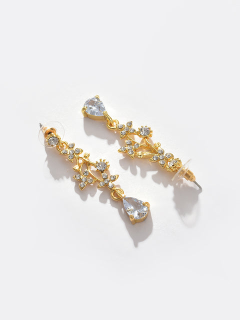 Gold Plated Designer Stone Necklace and Earring Set Jewellery Set