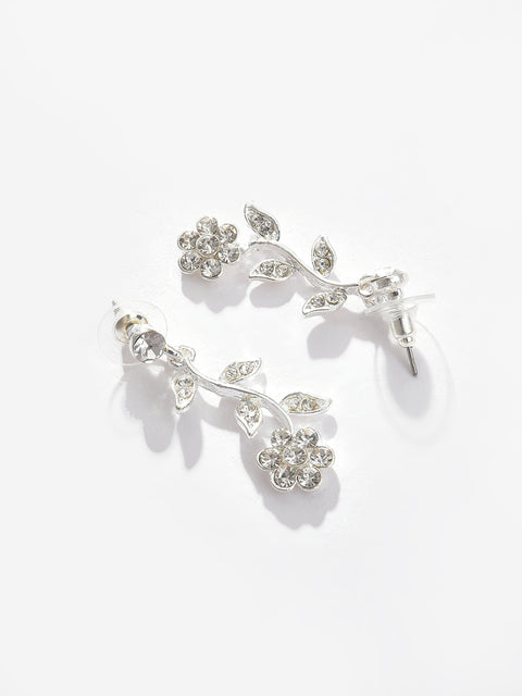 Silver Plated Designer Stone Necklace and Earring Set Jewellery Set