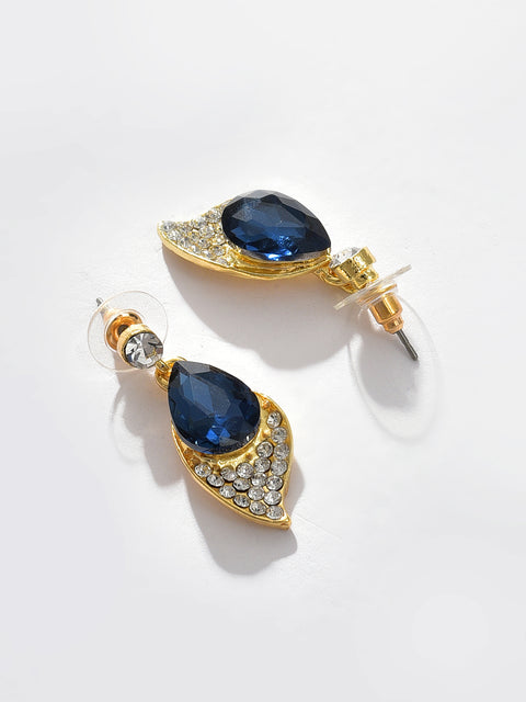 Gold Plated Designer Stone Necklace and Earring Set Jewellery Set
