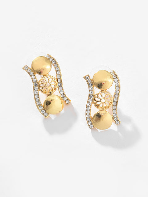 Gold Plated Designer Stone Necklace, Earrings, Bracelet and Ring Set Jewellery Set