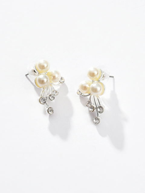 Silver Plated Designer Stone Necklace and Earring Set Jewellery Set