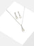 Silver Plated Designer Stone Necklace and Earring Set Jewellery Set