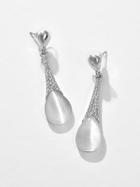 Silver Plated Designer Stone Necklace and Earring Set Jewellery Set
