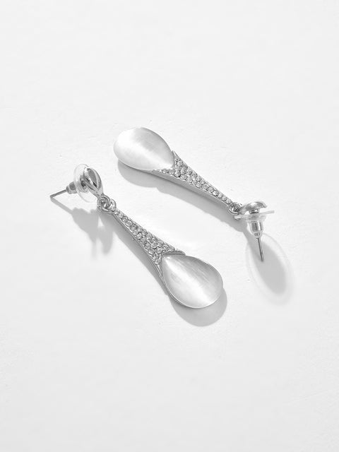 Silver Plated Designer Stone Necklace and Earring Set Jewellery Set
