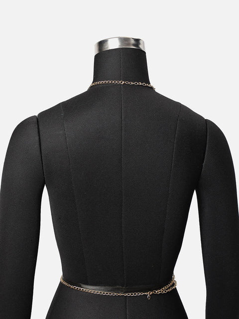 Sohi Eccentric Party fancied Gem Studded and Choker based Silver Plated Body chain