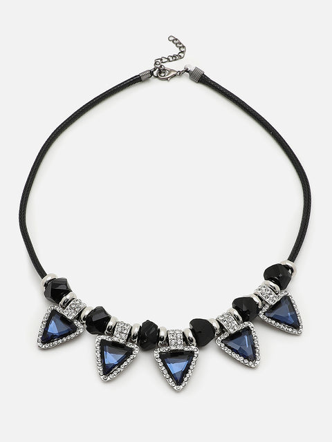 Silver Plated Designer Stone Necklace