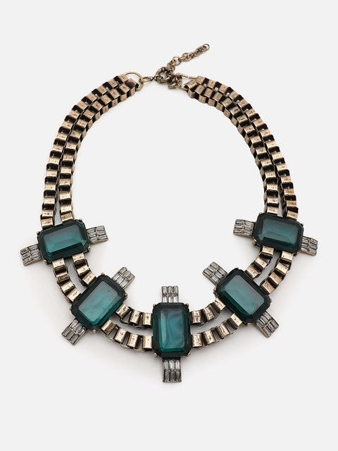 Gold Plated Designer Stone Necklace