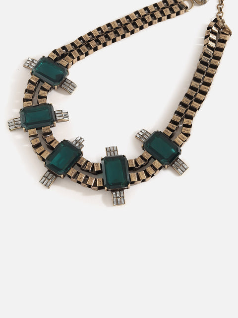 Gold Plated Designer Stone Necklace