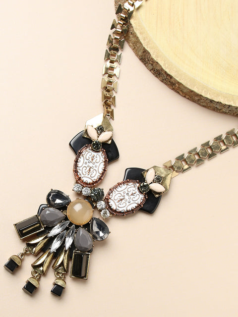 Gold Plated Designer Stone Necklace
