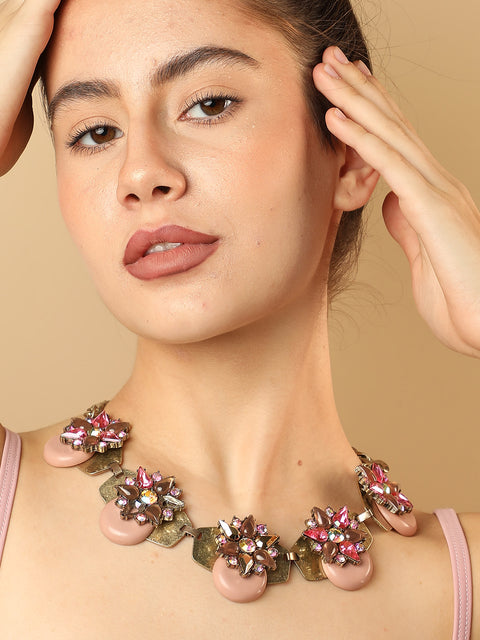 Gold Plated Designer Stone Necklace
