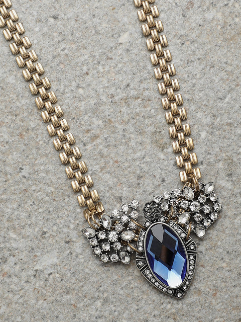 Gold Plated Designer Stone Necklace