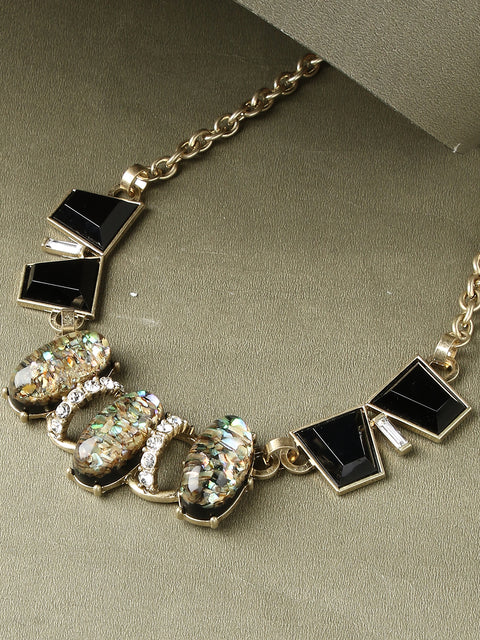 Gold Plated Designer Stone Necklace