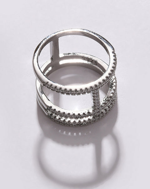 Silver Plated American Diamond Ring