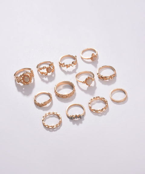 Pack of 24 Gold Plated Designer Stone Ring