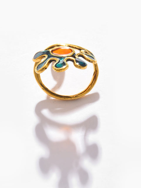 Gold Plated Designer Stone Ring