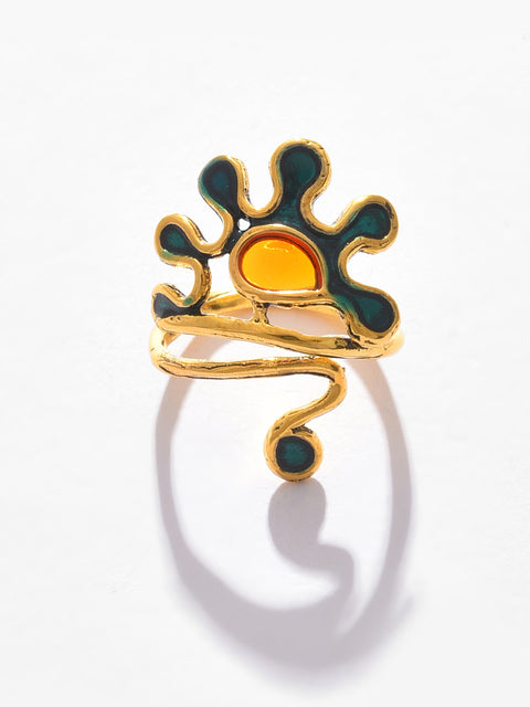 Gold Plated Designer Stone Ring
