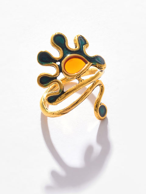 Gold Plated Designer Stone Ring