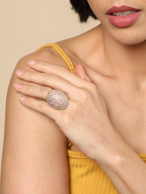 Gold Plated Designer Stone Ring