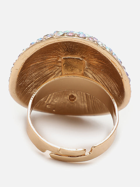 Gold Plated Designer Stone Ring