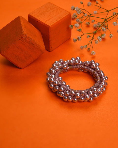 Gold Plated Pearls Scrunchie