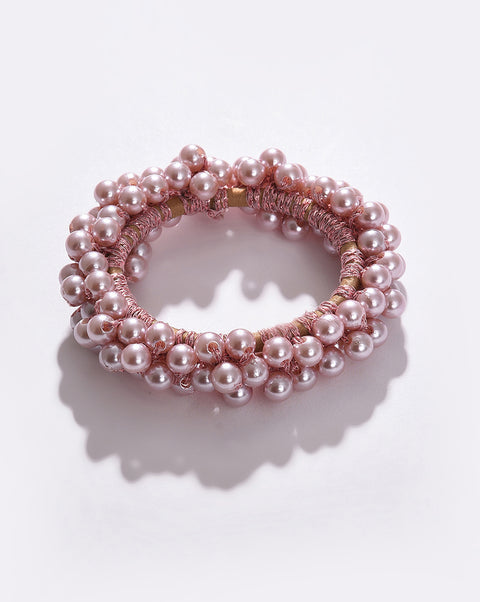 Gold Plated Pearls Scrunchie